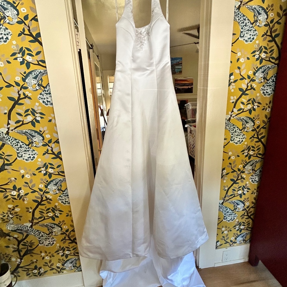 Halter Style Wedding with Train - Silk